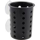 ALL POINTS 1371672 CYLINDER SILVERWARE BLAC K W/SUCTION CUPS PLASTI