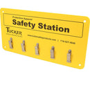 TUCKER TU99953 CUT PROTECTION SAFETY STATION RACK USED TO HANG SAFETY ITEMS SUCH AS CUT GLOVES AND APRONS