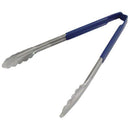 EDLUND 31214 KOOL-TOUCH COLOR-CODED TONGS 12-IN WITH SCALLOPED PADDLE BLUE HANDLE