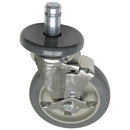 METRO 5MPB STEM CASTER WITH BRAKE FOR SUPER ERECTA SERIES GRAY POLYURETHANE WHEEL INCLUDES CASTER BUMPER
