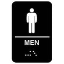 TRAEX 5635 MEN'S RESTROOM SIGN WITH BRAILLE 6-IN X 9-IN