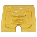 CAMBRO 60HPCHN 1/6 SIZE AMBER H-PAN™ NOTCHED HANDLED HIGH HEAT FOOD PAN COVER