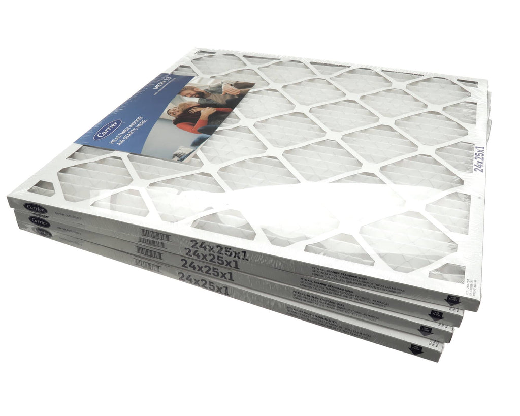 Carrier Air Filter, 1" MERV 13, Pleated, AC / Furnace, 4-Pack, 24 X 25 X 1