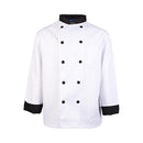 MAVRIK 1048XL XL EXECUTIVE CHEF COAT BLACK TRIM