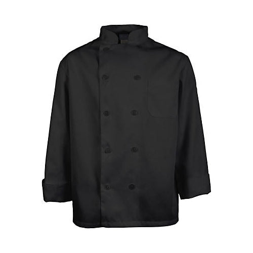 MAVRIK 10522XL 2XL MENS CHEF COAT BLACK LONG SLEEVE