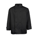 MAVRIK 1052XS XS MENS CHEF COAT BLACK LONG SLEEVE