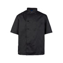 MAVRIK 1053M M MENS CHEF COAT BLACK SHORT SLEEVE
