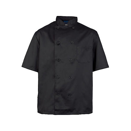 MAVRIK 1053XL XL MENS CHEF COAT BLACK SHORT SLEEVE