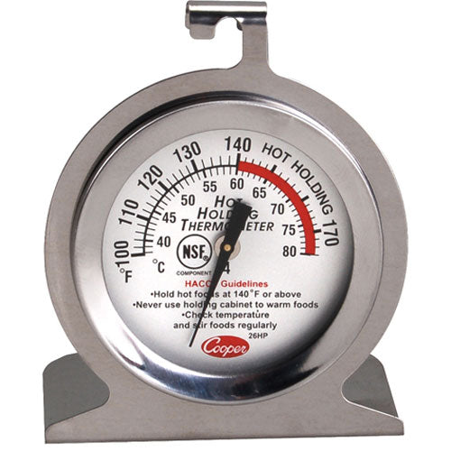 COOPER-ATKINS 26HP-01-1 PROOFING/HOLDING CABINETS THERMOMETER HACCP REFERENCE DIAL AND COLORED HOLDING ZONE TEMPERATURE RANGE 100 TO 175 DEGREE F (38 TO 80 DEGREE C) NSF CERTIFIED (CARDED)