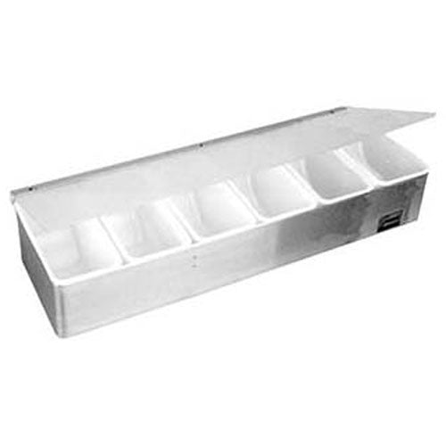 SAN JAMAR B4186L GARNISH TRAY - NON-CHILLED - (6) 1 PT W/PLEX LIDS