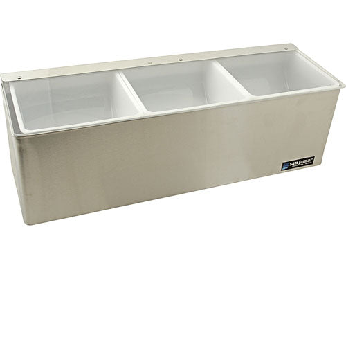 SAN JAMAR B6183L EZ-CHILL GARNISH CENTER - (3) 1 QT W/PLEX LIDS