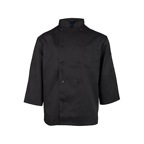 MAVRIK 1660S SM BLACK CHEF COAT 3/4 SLEEVE