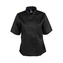 MAVRIK 1875M M LADIES CHEF COAT BLACK SHORT SLEEVE