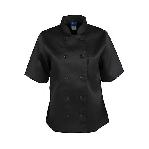 MAVRIK 1875XL XL LADIES CHEF COAT BLACK SHORT SLEEVE