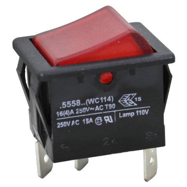WILBUR CURTIS WC- 114R SWITCH ROCKER (RED) 120V NEON