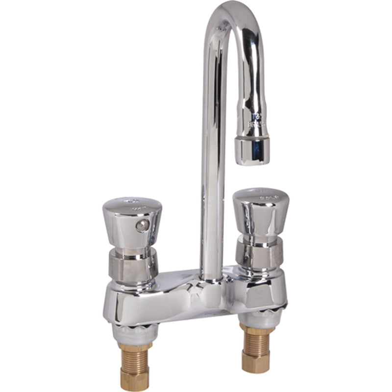 T&S TSB0834 ETERNA 4-IN CENTER SLOW-CLOSING METERING LAVATORY FAUCET RIGID GOOSENECK SPOUT