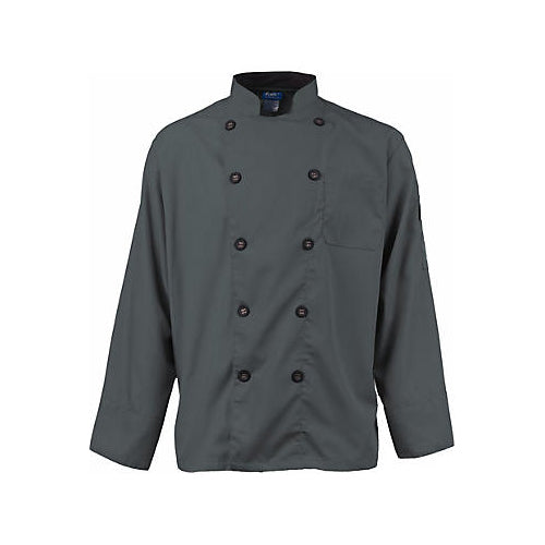 MAVRIK 2122SLBKL LG MENS ACTIVE CHEF COAT SLATE/BLACK LS
