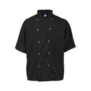 MAVRIK 2124BKSLS SM MENS ACTIVE CHEF COAT BLACK/SLATE SS