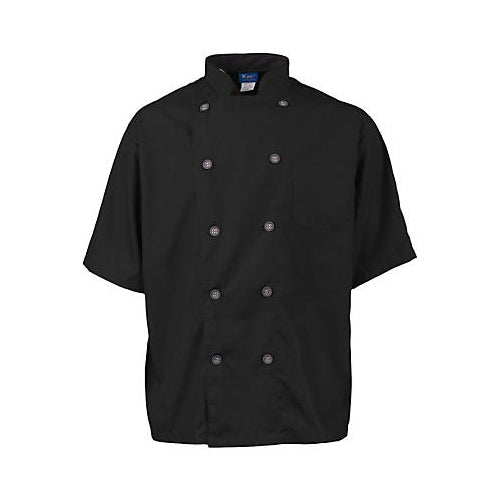 MAVRIK 2124BKSLS SM MENS ACTIVE CHEF COAT BLACK/SLATE SS