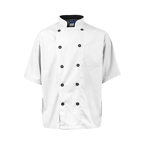 MAVRIK 2124WHBKM M MENS ACTIVE CHEF COAT WHITE/BLACK SS
