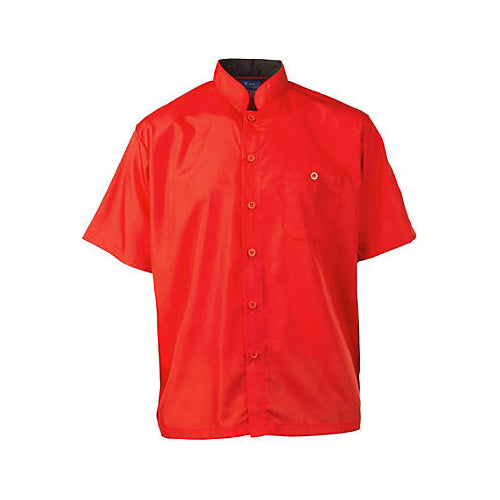 MAVRIK 2126RDBKS SM ACTIVE CHEF SHIRT MENS RED/BLACK SS