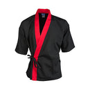 MAVRIK 2129BKRDM M SUSHI CHEF COAT BLACK/RED 3/4 SLEEVE