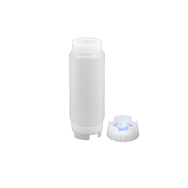 ALL POINTS 8017946 BOTTLE SQ 12OZ FIFO PK12 VSCS LT-BL VL/WH LBL CAP