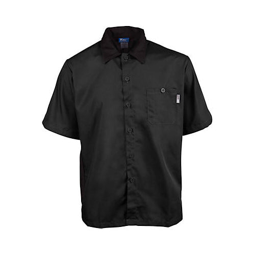 MAVRIK 2240BKBKM M ACTIVE CHEF SHIRT BLACK SS