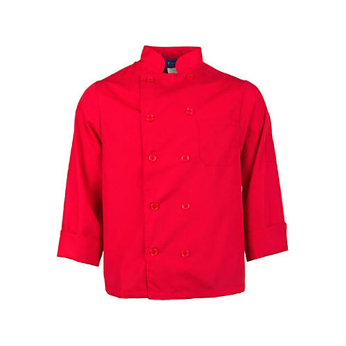 MAVRIK 2577REDXL XL LW CHEF COAT RED LONG SLEEVE