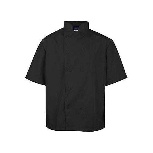 MAVRIK 2578BLK5XL 5XL LW CHEF COAT BLACK SHORT SLEEVE