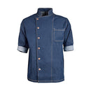 MAVRIK 2938DBL2XL 2XL DENIM CHEF COAT FRONT SNAP