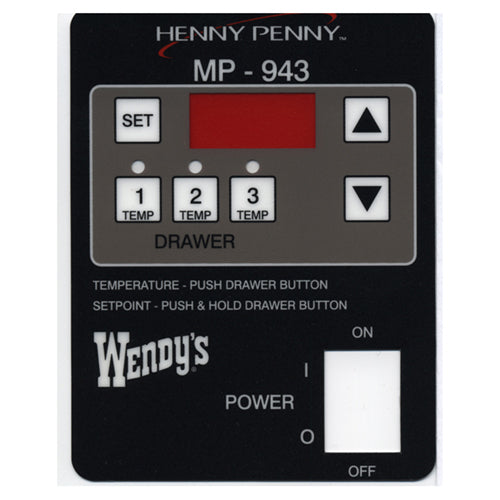 HENNY PENNY 51561 DECAL - MP-943 CONTROL WENDY
