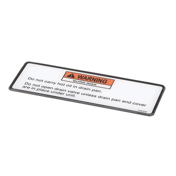 HENNY PENNY 168025 LABEL-DRAIN PAN WARNING