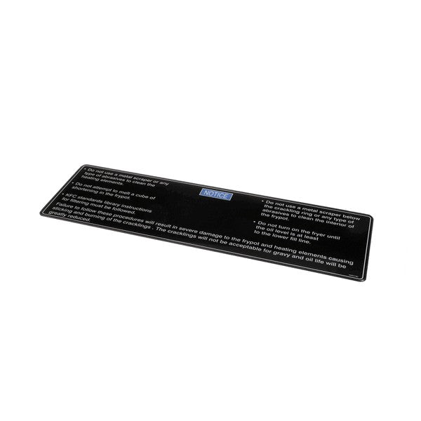 HENNY PENNY 170332 LABEL-SHORTENING MELT GM V