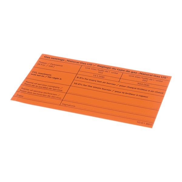 RATIONAL 10.01.865P SYS STCKR GAS T 102G/202G NAT