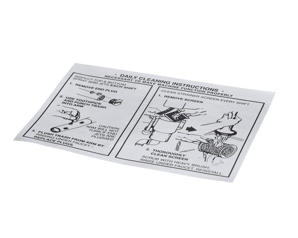AMERICAN DISH SERVICE 089-9204 DECAL CLEANING INSTRUCTION (