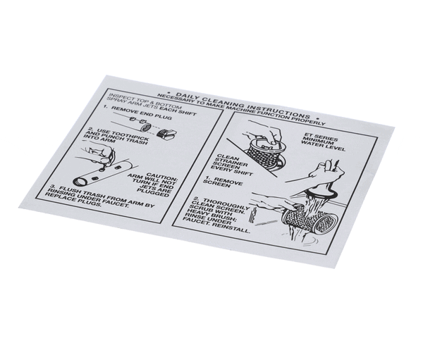 AMERICAN DISH SERVICE 089-9205 DECAL CLEANING INSTRUCTION (