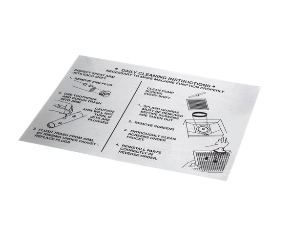 AMERICAN DISH SERVICE 089-9206 DECAL CLEANING INSTRUCTION