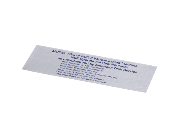 AMERICAN DISH SERVICE 089-9281 DECAL NSF MODEL ASQ II