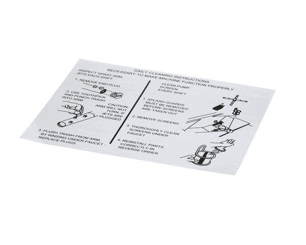 AMERICAN DISH SERVICE 089-9467 DECAL CLEANING INSTRUCTIONS ASQ II