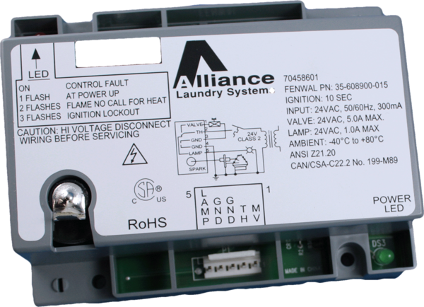 ALLIANCE LAUNDRY SYSTEMS 70458601P CONTROL IGNITION 24V NON-EU RO