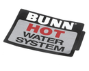 BUNN 00657.0000 DECAL BUNN HOT WATER