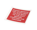 GRINDMASTER 04.MP0090.001 REMOVE BOLT REAR STICKER