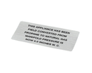 HOBART 00-421727-00016 PLATE PROPANE TO NAT GAS (5.0)