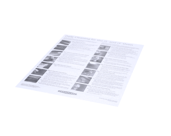 TURBOCHEF DOC-1051 POSTER DAILY CLEANING I5 OR