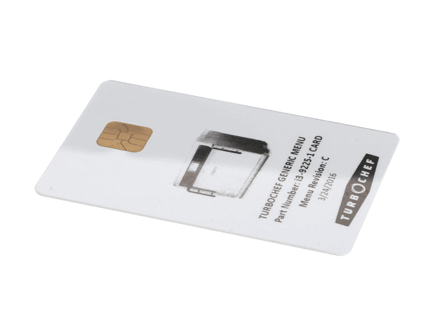 TURBOCHEF I3-9225-1CARD MENU CARD PROGRAMMED I3 GENERA