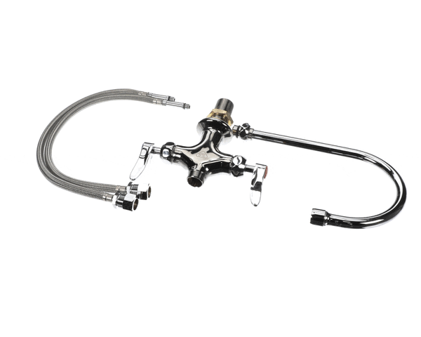 T&S B-0300-CR DOUBLE PANTRY FAUCET SINGLE HOLE BASE SWIVEL/RIG