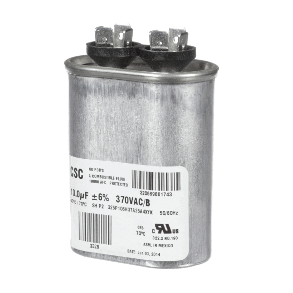 YORK S1-02420046700 SINGLE RUN CAPACITOR 10MFD 370V FLAT