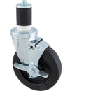 COMPONENT HARDWARE CHGC23-1451 MEDIUM-DUTY 5-IN STEM CASTER WITH BRAKE BLACK POLYOLEFIN WHEEL AND HUB