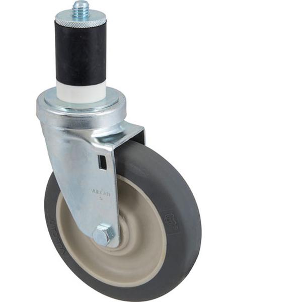 BLODGETT BL16002 MEDIUM-DUTY 5-IN STEM CASTER GRAY POLYURETHANE TREAD WITH BEIGE POLYOLEFIN HUB